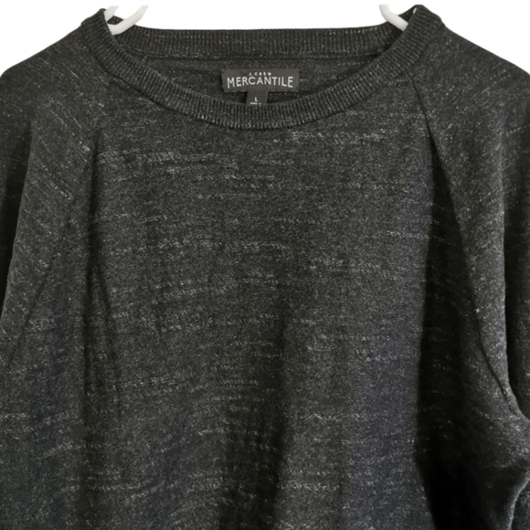 J Crew Mercantile Heather Black Crew Neck Soft Knit Sweater - Sz L - Picture 3 of 8